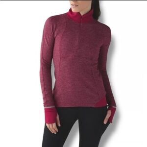 Lululemon Runderful 1/2 Zip Space Dye Camo Berry Rumble - Size 4